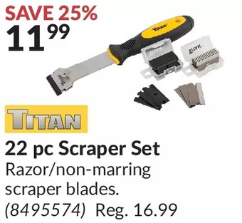 Princess Auto Titan 22 pc scraper set offer