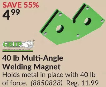 Princess Auto Grip 40 lb multi-angle welding magnet offer