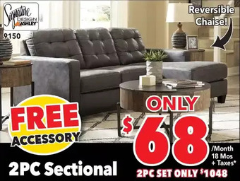 Surplus Furniture Venaldi gunmetal 2pc sectional offer