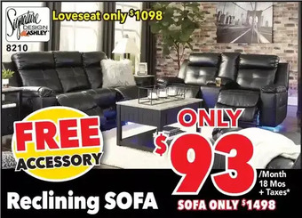 Surplus Furniture Kempton black double reclining sofa offer