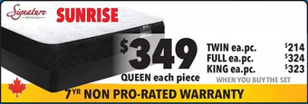 Surplus Furniture Sunrise firm twin mattress set offer