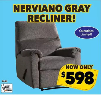 Surplus Furniture Nerviano gray recliner offer
