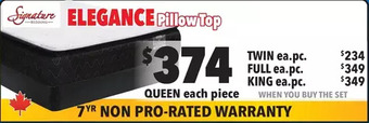 Surplus Furniture Elegance pillowtop twin mattress set offer