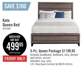 The Brick Kate queen bed - grey offer