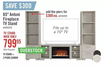 The Brick Antoni 62” tv stand with crystal ember firebox - white offer