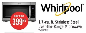 The Brick Whirlpool 1.7 cu. ft. microwave hood combination with electronic touch controls - ywmh31017hz offer