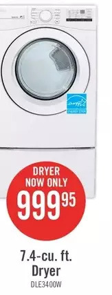 The Brick 7.4-cu. ft. dryer offer