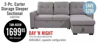 The Brick Carter 2-piece linen-look fabric right-facing sleeper sectional - solis grey offer