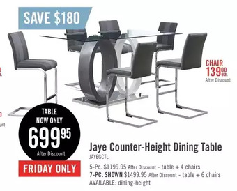 The Brick Jaye counter-height dining table offer