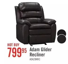 The Brick Adam leather-look fabric glider recliner - black offer