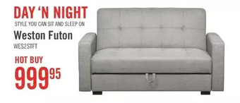 The Brick Weston linen-look fabric futon - steel offer