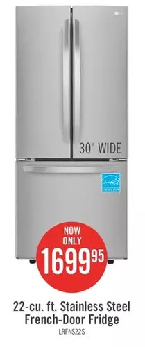 The Brick Lg 21.8 cu. ft. 3-door french door refrigerator - lrfns2200s offer