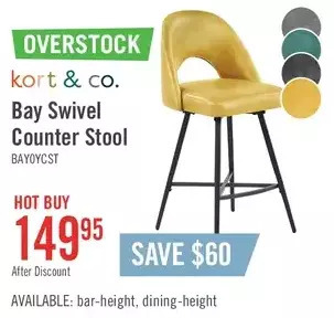 The Brick Bay swivel counter-height stool - yellow offer