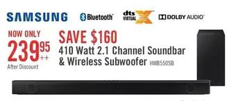 The Brick Samsung 410 w 2.1-channel soundbar with wireless subwoofer - hw-b550/zc offer