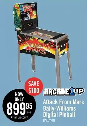 The Brick Arcade1up attack from mars bally-williams digital pinball offer