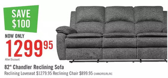The Brick Chandler chenille reclining sofa | loveseat | chair offer