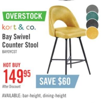 The Brick Bay swivel counter-height stool - yellow offer