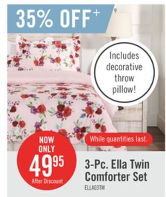 The Brick 3-pc. ella twin comforter set offer