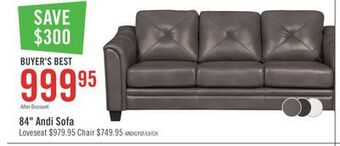 The Brick Andi leather-look fabric sofa - grey offer
