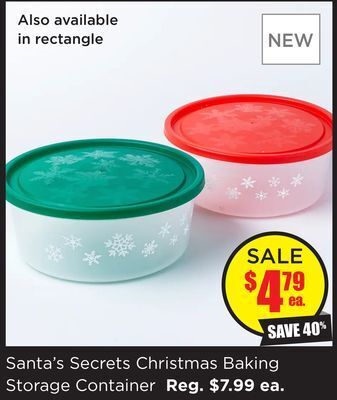 Kitchen Stuff Plus Santa's secrets christmas baking storage container offer