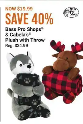 Bass Pro Bass pro shops® & cabela's® plush with throw offer