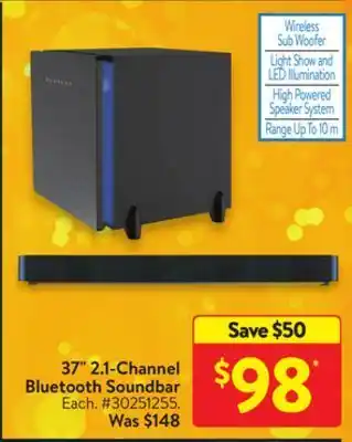 Walmart 37" 2.1 channel bluetooth soundbar offer