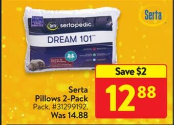Walmart Serta pillows 2-pack offer