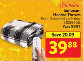 Walmart Sunbeam heated throws offer