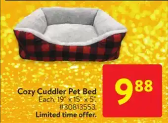 Walmart Cozy cuddler pet bed offer