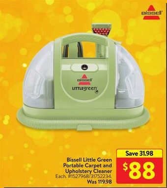 Walmart Bissell little green portable carpet and upholstery cleaner offer