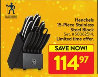 Walmart Henckels 15-piece stainless steel block offer
