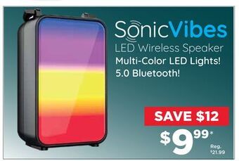 Showcase Sonic vibes led wireless speaker multi-color led lights! 5.0 bluetooth! offer