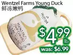 Ample Food Market Wentzel farms young duck offer