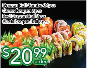 Ample Food Market Dragon roll combo | green dragon | red dragon roll | black dragon roll offer