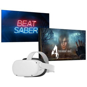 Best Buy Meta quest 2 128gb vr headset with touch controllers & resident evil 4 offer