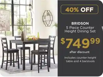 Ashley Furniture Bridson 5 piece counter height dining set offer