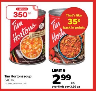 Real Canadian Superstore Tim hortons soup, 540 ml offer