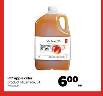 Real Canadian Superstore Pc® apple cider, 3 l offer