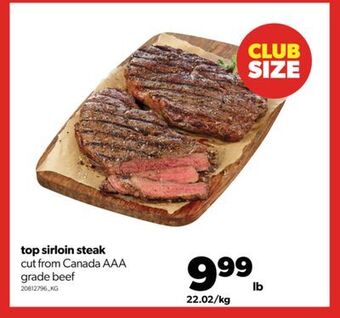 Real Canadian Superstore Top sirloin steak offer