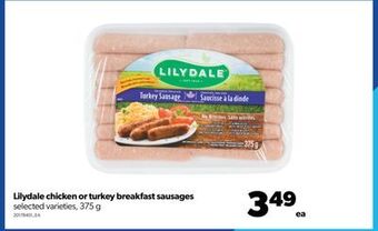 Real Canadian Superstore Lilydale chicken or turkey breakfast sausages, 375 g offer