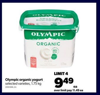 Real Canadian Superstore Olympic organic yogurt, 1.75 kg offer
