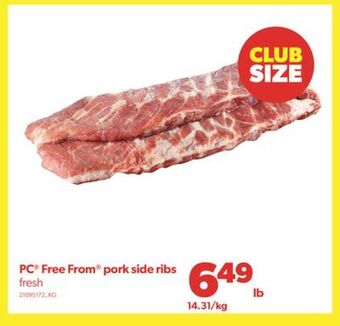 Real Canadian Superstore Pc® free from® pork side ribs offer