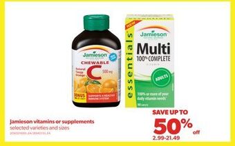 Real Canadian Superstore Jamieson vitamins or supplements offer