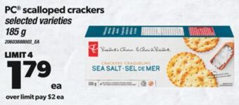 Real Canadian Superstore Pc® scalloped crackers, 185 g offer