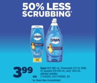 Real Canadian Superstore Dawn 825-982 ml, powerwash 473 ml refill, ez squeeze 535-650 ml, ivory 1023 ml offer
