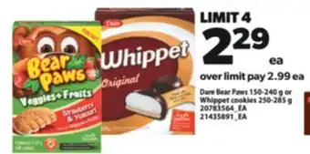 Real Canadian Superstore Dare bear paws 150-240 g or whippet cookies 250-285 g offer