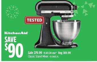 Canadian Tire Kitchenaid classic stand mixer offer