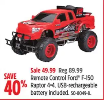 Canadian Tire New bright remote control ford f-150 raptor 4×4 offer