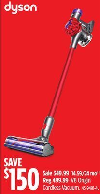 Canadian Tire Dyson v8 origin cordless vacuum offer