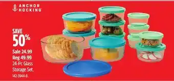 Canadian Tire Anchor hocking glass food storage set, assorted sizes, 24-pc offer